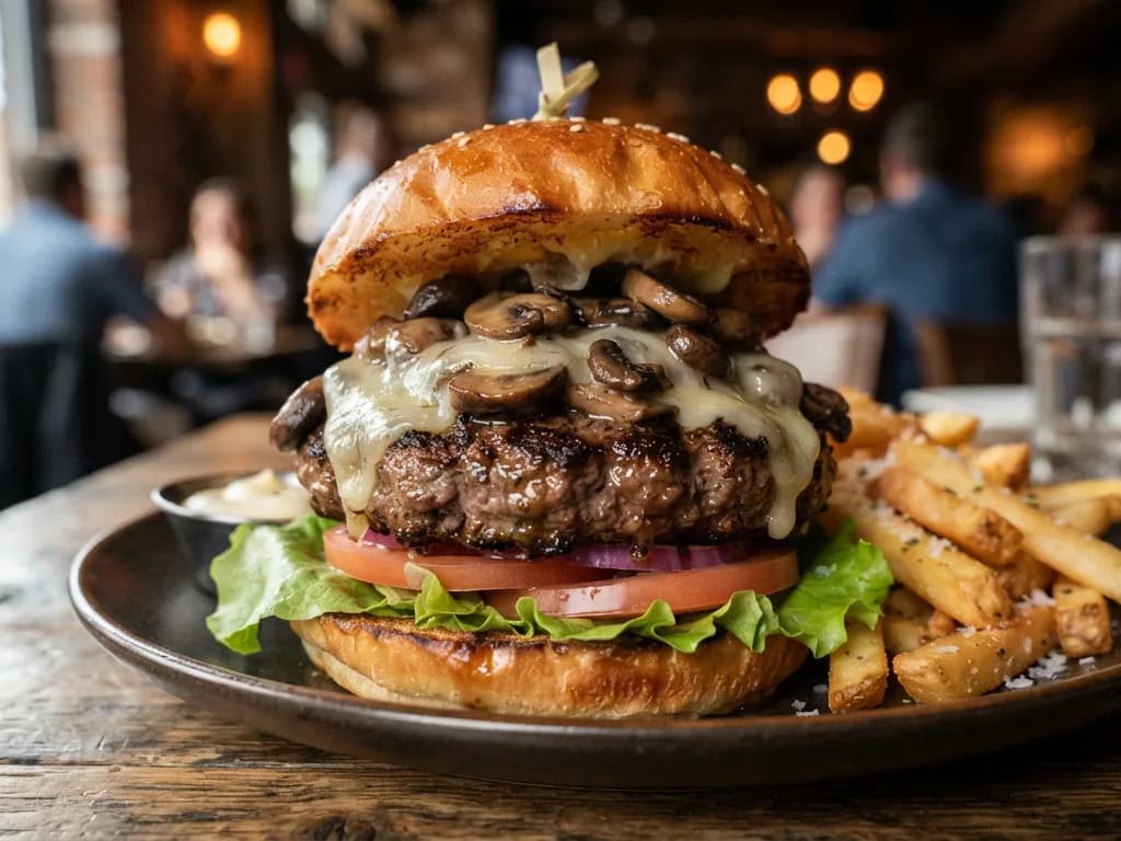 Outback Steakhouse Mushroom Swiss Burger