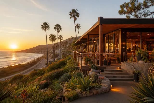 Restaurant location scene representing California